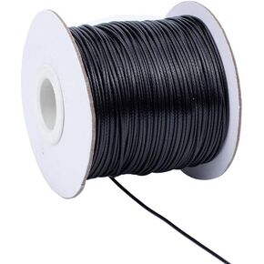 PH PandaHall 88 Yards 3.17in/1mm Korean Waxed Polyester Cord Black Knotting Braiding Cord Beading Thread Cord Thread for Beading Jewellery Making