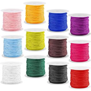 Framendino, 12 Pack 0.8mm Nylon Beading String Cord Chinese Knotting Cords for DIY Jewelry Making 12 Colors