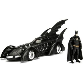 Jada Toys DC Comics Batman Forever Batmobile & Batman Figure 1:24 Die - Cast Vehicle with Figure Matte Black