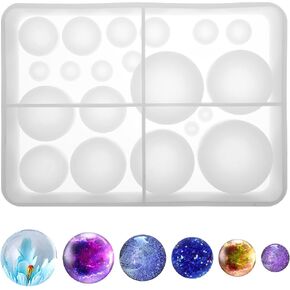 20-Cavity Sphere Molds for Resin, Sphere Resin Molds, Silicone Sphere Molds, Sphere Silicone Molds, Round Ball Resin Molds, Upgraded 3D Seamless Epoxy Molds, Round Silicone Molds for Resin