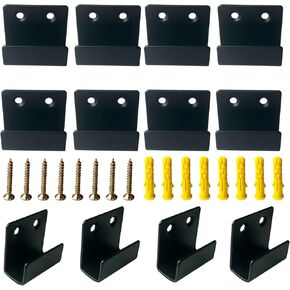 12 Pcs Wall Mount Hanger Bracket, Mirror Hanger Brackets, Wall Hanger for Mirrors, Picture Frame, Tile, Ceramic, Wall Display (Medium Size, Black)