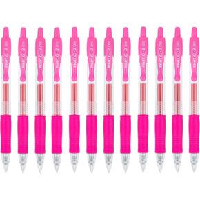 PILOT G2 Retractable Gel Pens, Extra Fine Point, Pink Ink, 0.5 mm, 12/Pack (13980)
