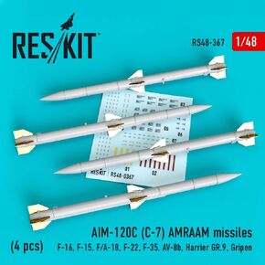 RS48-0367-1/48 AIM-120C (C-7) MOSKILES AMRAAM (4 PCS) مجموعة طراز النماذج