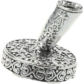 Acxico 1Pcs Vintage Round Metal Insertion Pen Holder Feather Quill Dip Pens Base for School Office Supplies Student Gift