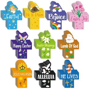 Eaasty 50 Pcs Easter Magnetic Bookmarks He Is Risen Jesus Cross Magnet Page Clips Bookmark for Christian Reading Enthusiasts Gift Sunday Church Themed Party Kids Adults School Easter Holidays Supplies