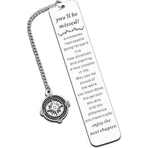 Coworker Leaving Gift Ideas, Retirements Gift for Woman, White Elephant Gifts for Work, You'll Be Missed Bookmark, Retirement Gift for Woman, Farewell Going Away Gifts for Friends