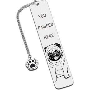 Pug Bookmark, Pug Gifts for Pug Lovers, Book Stuff for Book Lovers, Book Accessories for Women, Dog Themed Gifts, Dog Gifts for Dog Owners, Book Lover Gifts, Book Marks for Reading Women, Nerd Gifts