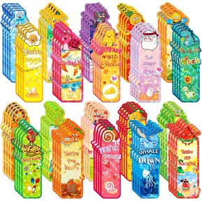 OtRainbow 40PCS Bookmarks for Kids,Colorful Cute Bookmarks Bulk,Fruit Food Theme Bookmarks for Students Teens, Fun Bookmarks for Reading Classroom Bookmarks Reward Quotemarks for School Office Home