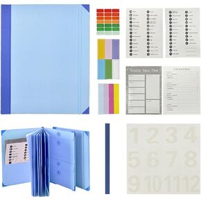If i Die Binder- Veleron Life Book Organizer with Labels, Organizer with Pockets, Important Document Organizer, Expanding File Folder for Important Papers, The Folio Life Organizer (Blue)