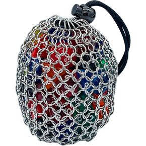 Futhark Handmade Chainmail DND Dice Bag – Medieval-Style D&D Dice Bag for RPG Polyhedral Dice Storage – DND Accessories: Ultra Durable Metal Dice Bag. Great DND Gift/DM Gift