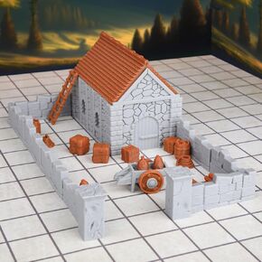17pcs Stash DND Terrain Set- 28mm DND Miniatures Set for Tabletop Games, Uncolored with 3D Printed-F319
