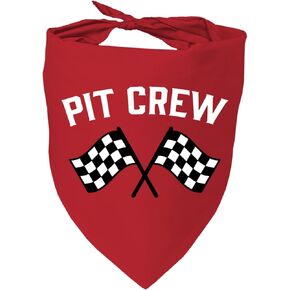 Funny Cute Pet Dog Bandana Triangle Dicf ، Pit Crew Dog Bandana ، Flags Race Car Flag Dog Checkered Bandana Pet Accessories Gift for Dog Lover (Black)