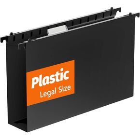 Extra Capacity Legal Size Plastic Hanging File Folders,12 Pack Reinforced Legal Size Hanging Folder with Heavy Duty 2 Inch Expansion,Filing Cabinet Folders,for Bulky Files, Medical Charts,Black