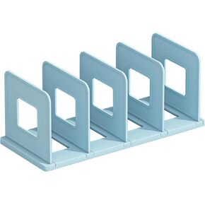 SAYEEC Desk File Sorter Vertical Desktop File Folder Organizer 4 Section Plastic Book Holder Adjustable Shelf Dividers Closet Purse Handbag Mail Binder Organizer Magazine Rack Stand Bookshelf (White)