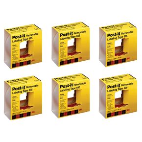 FRED'S FAVORITE Labeling Tape 695, 2 in x 36 yds, Removable, White (6 Pack)