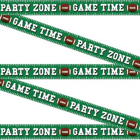 Football Party Banner | (2 Pcs) 8" Inch Tall X 25’ Feet Long | Football Banner Tape Decoration | Football Game Time, Party Zone Plastic Banner Tape | Football Party Tailgate Decorations | By Anapoliz