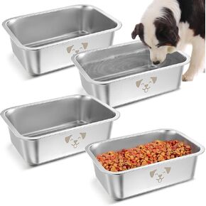 Sweetude 4 Pcs Stainless Steel Bowls for Large Dogs High Capacity Metal Dogs Food and Water Bowls for Big Pets(Black,2.64 Gallon) in Kuwait