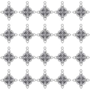 SUNNYCLUE 1 Box 50PCS Silver Celtic Knot Charms Trinity Knot Charms Metal Alloy Antique Vintage Hollow Lucky Connector Links Charm Bulk for Jewelry Making Charms DIY Earrings Bracelet Necklace Craft
