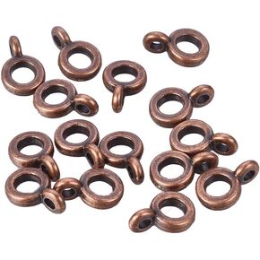 chgcraft حوالي 100pcs نمط التبت على غرار السحر شماعات الروابط حبات الكفالة روندل على شكل موصل أحمر النحاس