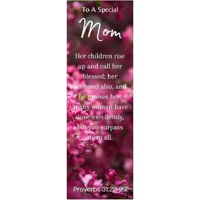 Proverbs 31 Pink Mother's Day Bookmarks – Christian Bible Verse Gifts for Mom – Premium Glossy Full-Color Religious Bookmarks for Church Handouts – Bulk 100 Pack – Made in USA