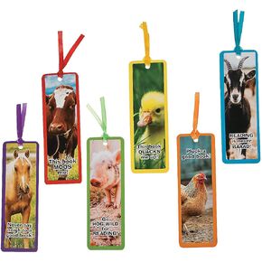Fun Express Farm Animal Bookmarks - 48 Pieces - Educational and Learning Activities for Kids