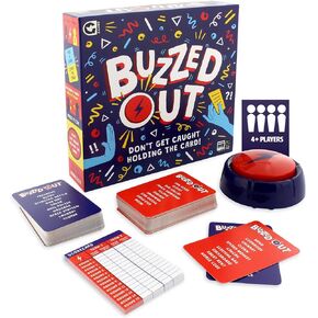 Ginger Fox Games Buzzed Out Party Game - Fast-Talking Word Guessing Game with Random Timer! Fun Family Game for Game Night with Kids & Adults, Ages 14+, 4+ Players, 30 Minute Playtime, Made