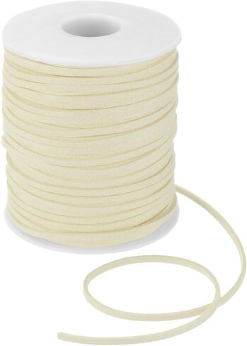 DMiotech Faux Suede Leather Cord 2.6mm x 50 Yards Flat Leather String Thin Leather Strip Lace for Necklace Bracelet Beading Jewelry Making Arts Crafts (Light Beige, 45m) in Saudi Arabia
