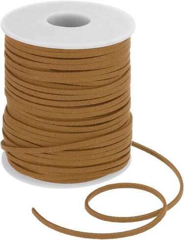 DMiotech Faux Suede Leather Cord 2.6mm x 50 Yards Flat Leather String Thin Leather Strip Lace for Necklace Bracelet Beading Jewelry Making Arts Crafts (Light Beige, 45m) in Saudi Arabia