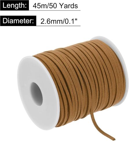 DMiotech Faux Suede Leather Cord 2.6mm x 50 Yards Flat Leather String Thin Leather Strip Lace for Necklace Bracelet Beading Jewelry Making Arts Crafts (Light Beige, 45m) in Saudi Arabia