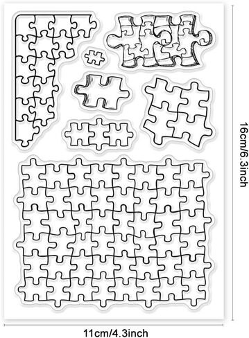 GLOBLELAND Puzzle Background Clear Stamps Puzzle Silicone Clear Stamp Seals Pattern Background Transparent Stamps for DIY Scrapbooking Cards Making Photo Album Journal Decoration in Saudi Arabia