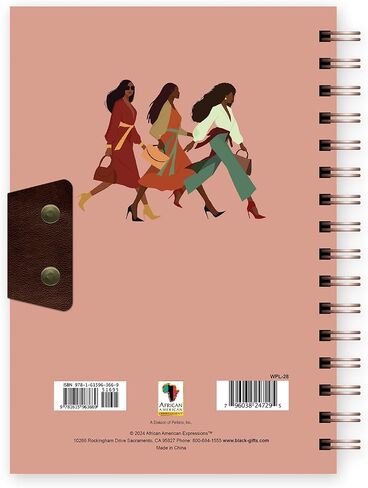 African American Expressions 2025 Dated Planners – Hardcover Weekly & Monthly Planner Celebrating Black Culture & History, 12 tabs, Twin-Wire Binding, Snap Button Closure – Sister Friends in Saudi Arabia