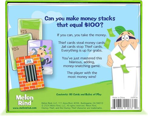 Melon Rind Clumsy Thief Math Game for Kids Ages 8+, Educational for Kid's Learning and Confidence Building, Fun Math Card Game for 3-6 Players Adding to 100 in Kuwait