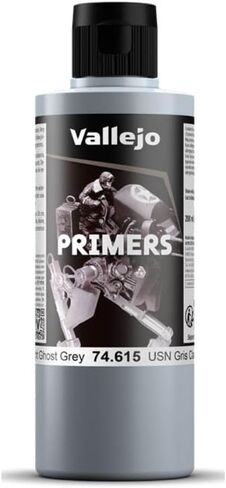 Vallejo - Surface Primer Color | USN Light Ghost Gray Acrylic Primer 200 مل (6.76 fl.oz.) | الانتهاء غير اللامع وتجفيف سريع | مثالي للبثوية والالتصاق الرائع للتماثيل ونماذج الحجم in Kuwait