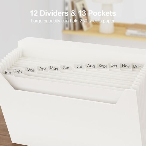 JiaWei Expanding File Folders with Pockets, 13 Pockets Accordian File Organizer with Magnetic Closure, Letter Size Portable Documents and Receipts Folders with Tabs for Document Classification in Saudi Arabia