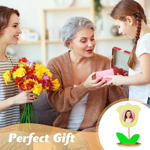 12 Pcs DIY Wood Flower Shape Picture Frames Unfinished Solid Wood Picture Frames Painting Crafts Wooden Photo Frame for Kids Birthday Gift Arts Activities Decorative DIY Projects in Kuwait