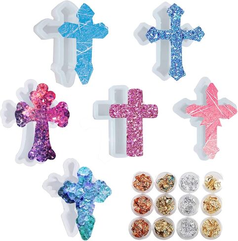 Laventy 7 PCS Cross Resin Mould Cross Mould Decorations for Topism Party Supplies DIY Cross Mould in Kuwait