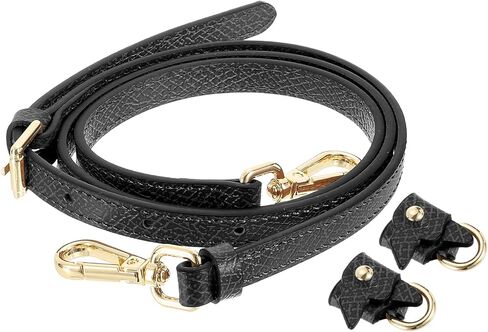 SUIKIHUM Bag Shoulder Strap, (37.4"-45.3" Adjustable Replacement Conversion Kit) Genuine Leather with Metal Black Buckle for Women (Blue) in Kuwait