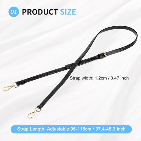SUIKIHUM Bag Shoulder Strap, (37.4"-45.3" Adjustable Replacement Conversion Kit) Genuine Leather with Metal Black Buckle for Women (Blue) in Kuwait
