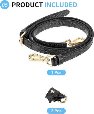 SUIKIHUM Bag Shoulder Strap, (37.4"-45.3" Adjustable Replacement Conversion Kit) Genuine Leather with Metal Black Buckle for Women (Blue) in Kuwait