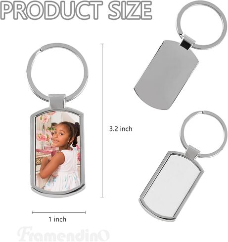 Framendino, 10 Pack Sublimation Keychain Blanks Rectangle Heat Transfer Press Key Chains with Rings for DIY Photos Crafts in Saudi Arabia
