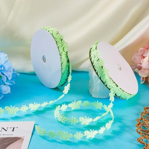 40 Yards Flower Butterfly Polyester Lace Trim Butterfly Flower Embroidered Trim Fabric Edging Trimming for DIY Clothes Sewing Decoration Crafts in Saudi Arabia