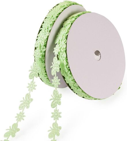 40 Yards Flower Butterfly Polyester Lace Trim Butterfly Flower Embroidered Trim Fabric Edging Trimming for DIY Clothes Sewing Decoration Crafts in Saudi Arabia