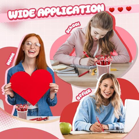 24 Pcs Cute Pens Cartoon Pens Funny Pen Writing Kawaii Ballpoint Pens Retractable Black Ink Pens Birthday Party Gifts for Kids Students Office Supplies School Stationery(Red,Cute) in Kuwait