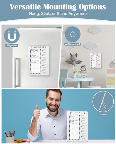 Reusable Dry Erase Chore Chart for Kids, Routine Charts, Chore Board, Daily Checklist, ADHD Tools, Chores List, Whiteboard with Stand and Magnetic Backing, Servd Chart for Home, School, Office in Saudi Arabia