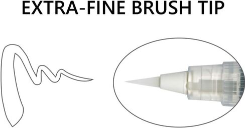 Kuretake Zig Ultra Fine Brush Pen Whte, Professional-quarity, for lettering, calligraphy, illustration, art, sketch, Made in Japan in Kuwait