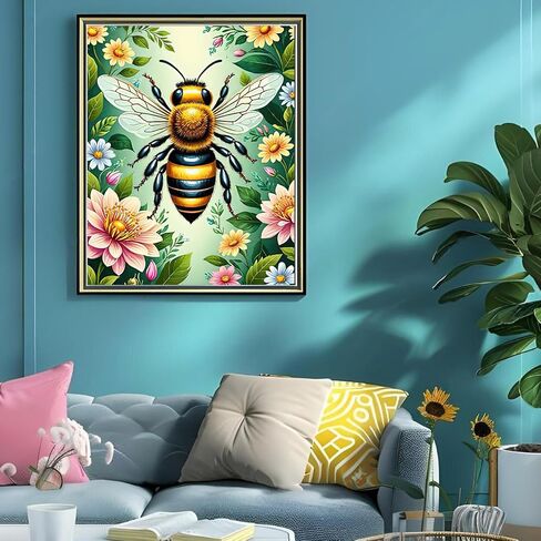 Auremi Vase Daisy Diamond Painting Kits for Adults, Diamond Art Kits Full Drill Diamond Paintings for Beginners 5D Round Flower Diamonds Pictures Gem Art Painting Kits for Home Wall Decor 12x16 Inch in Saudi Arabia