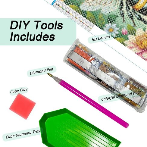 Auremi Vase Daisy Diamond Painting Kits for Adults, Diamond Art Kits Full Drill Diamond Paintings for Beginners 5D Round Flower Diamonds Pictures Gem Art Painting Kits for Home Wall Decor 12x16 Inch in Saudi Arabia