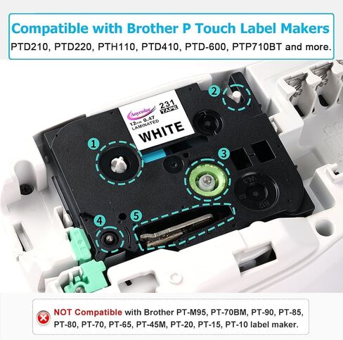 Anycolor TZe-131 TZ Tape 12mm 0.47 Laminated Clear Label Maker Tape Replacement for Brother Ptouch TZe-131 TZ-131 Tape, Work with P Touch PT-D210 PTH110 PTD220 PTD410 PTD400 D600 Label Maker, 5-Pack in Saudi Arabia