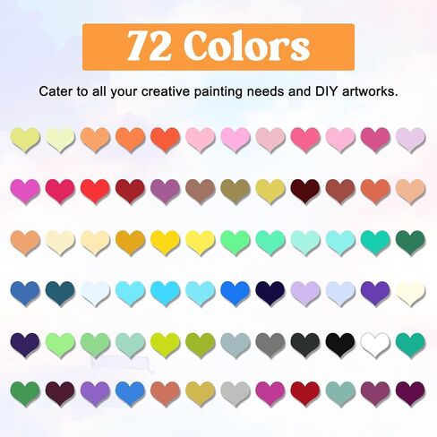 Funnasting Acrylic Paint Markers, 72 Colors Dual Tip Acrylic Paint Pens, Glass Marker Pens with Brush Tip and Fine Tip, Paint Pens for Rocks, Wood, Canvas, Stone, Ceramic Surfaces, DIY Crafts Making in Saudi Arabia
