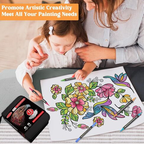 Funnasting Acrylic Paint Markers, 72 Colors Dual Tip Acrylic Paint Pens, Glass Marker Pens with Brush Tip and Fine Tip, Paint Pens for Rocks, Wood, Canvas, Stone, Ceramic Surfaces, DIY Crafts Making in Saudi Arabia